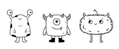 Monster Clipart Black And White