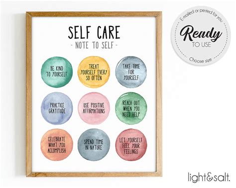 Self Care Poster Mental Health Poster Mindfulness Poster Note To