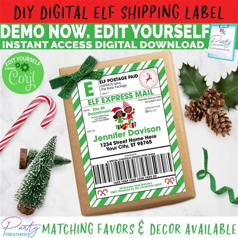 Elf Shipping Label Template, Elf Mail, Christmas Gift Labels, Christmas ...