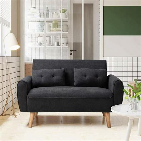 "Sobaniilo 47"" Modern Loveseat Sofa, Mid Century Linen Fabric 2-Seat ...