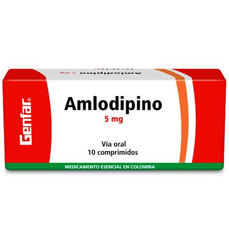 Amlodipino 5 Mg Tabletas Gf Cja X 10 Un Droguerias Patria