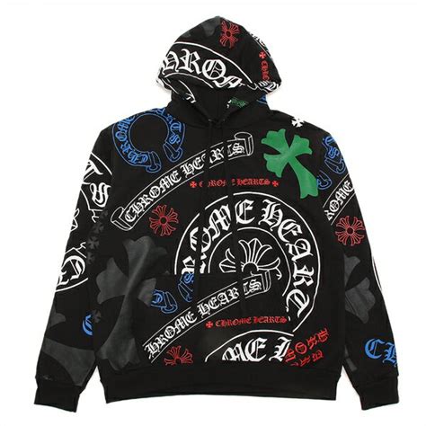 【楽天市場】クロムハーツ フーディー パーカー ステンシル プルオーバー Lサイズ ブラック マルチ メンズ Chrome Hearts