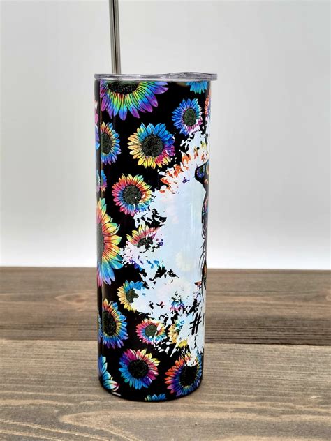 Mom Life Sunflower Tie Dye 20oz Skinny Tumbler Momlife Etsy