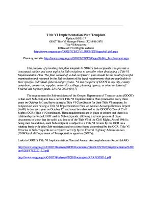 Fillable Online Title VI Implementation Plan Template Fax Email Print