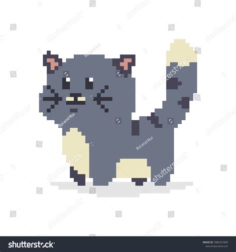 Pixel Art Cat Vector 8 Bit Stock Vector (Royalty Free) 1086767009 ...