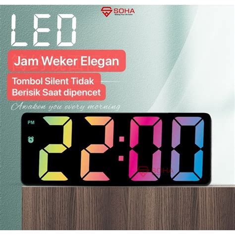 Jual JD 09 Jam Digital LED Warna Rainbow Jam Alarm Design Simple