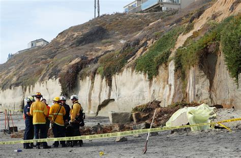 Woman killed after sandstone cliff collapses at California beach ...