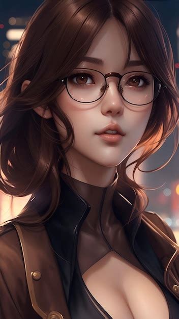 Premium AI Image | Anime Girl with Glasses Wallpaper