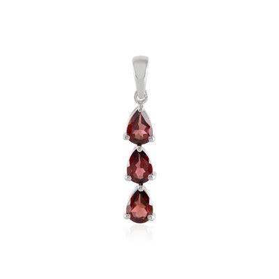 Mozambique Garnet Drop Sterling Silver Pendant 2 28ct