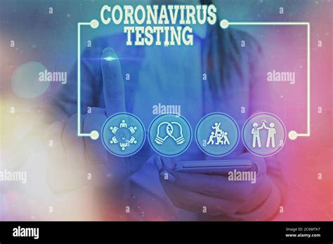 Criture Manuelle Conceptuelle Montrant Le Test Du Coronavirus Concept