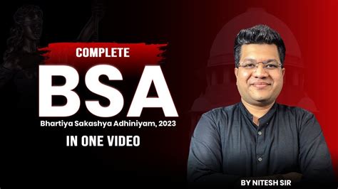 BSA 2023 Bharatiya Sakshya Adhiniyam In One Shot For Judiciary Exam