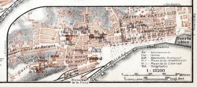 Santander city Map, 1913 (inset) by Waldin | Avenza Maps