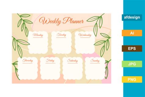 Weekly Schedule Template Graphic By Semu Creative · Creative Fabrica