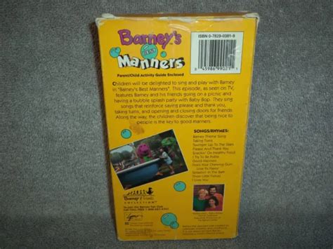 Barney Barneys Best Manners Vhs Eur Picclick It