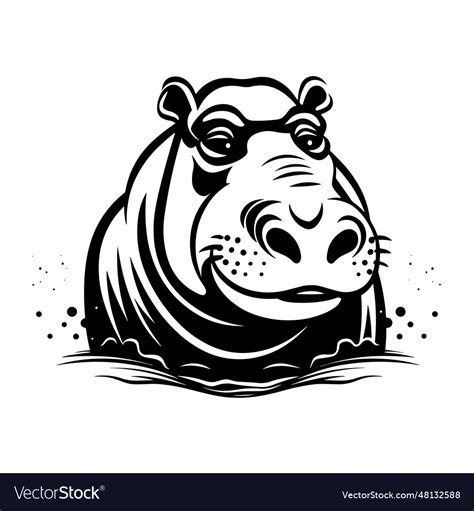 Hippo silhouette Royalty Free Vector Image - VectorStock