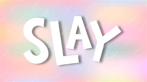 Free Vector White Slay Doodle Typography On A Pastel Background Vector