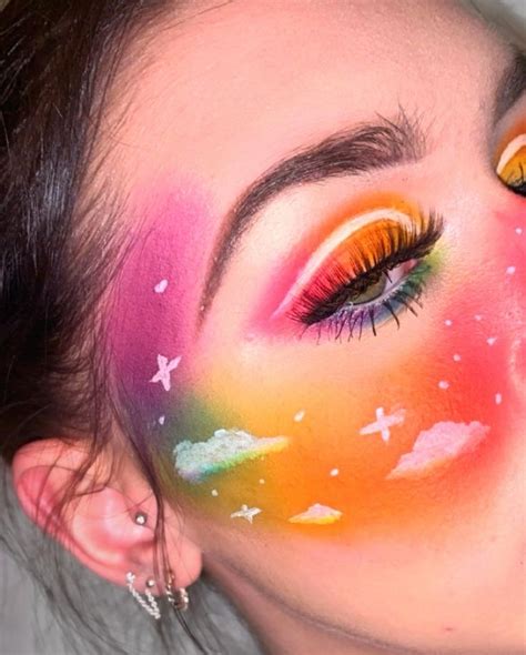 Rainbow Cloud Makeup Rainbow Makeup Eye Makeup Art Face Paint Makeup