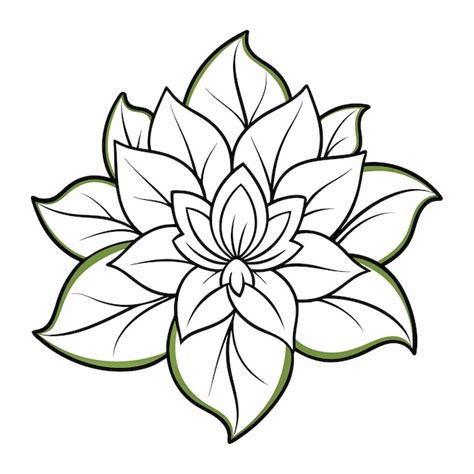 A black and white drawing of a lotus flower | Premium AI-generated image