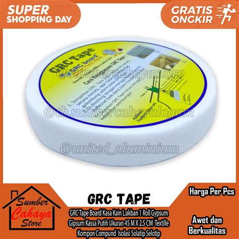 Jual Grc Tape Board Kasa Kain Lakban Roll Gypsum Gipsum Kassa Putih