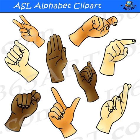 Asl Alphabet Clipart Bundle Pack Clipart 4 School Sign Language