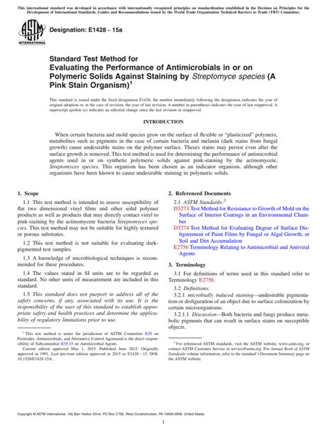 Astm E A Standard Test Method For Evaluating The Performance Of