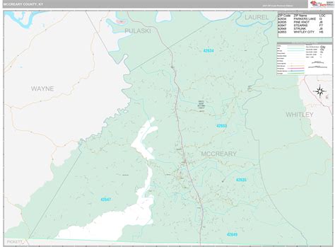 Mccreary County Ky Wall Map Premium Style By Marketmaps Mapsales