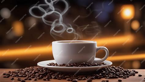 Premium Photo | Delicious coffee beans and cup art wallpaper