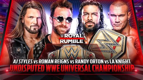 Wwe Royal Rumble 2024 Roman Reigns Vs Randy Orton Vs Aj Stlyes Vs La