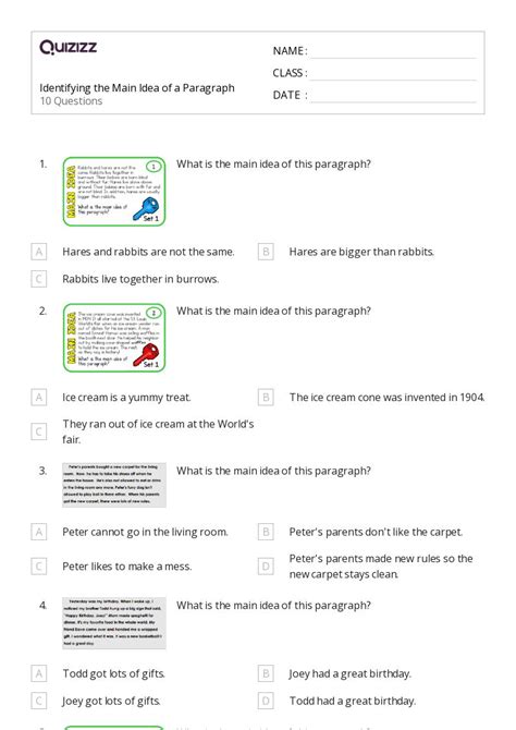 2nd Grade Nonfiction Main Idea Worksheet Helping Young Learners Grasp Essential Concepts