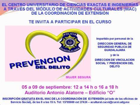 Curso Prevención Del Delito Centro Universitario De Ciencias Exactas