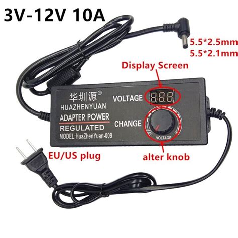 Ac To Dc V V A Adjustable Power Adapter Universal Ac Dc Power