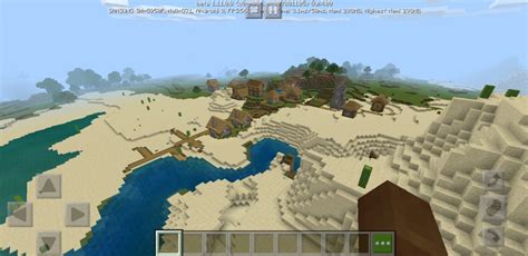 Village at spawn for minecraft bedrock seed: -327801105 : minecraftseeds