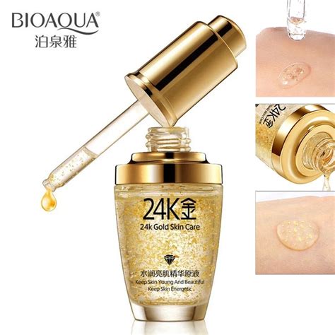 Bioaqua Brand Face 24k Gold Essence Anti Wrinkle Whitening Moisturizing