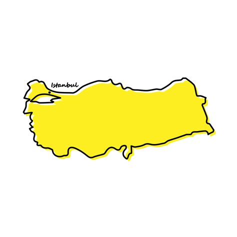 Simple outline map of Turkey with capital location 21841055 Vector Art ...