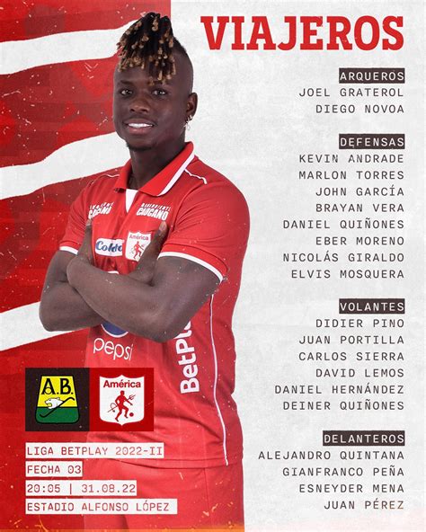 América De Cali On Twitter 📋⚽ Estos Son Nuestros Convocados Para