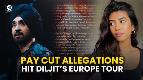 Pay Cut Controversy Dancer Speaks Out Against Diljit Dosanjhs Europe