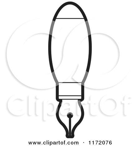 Clipart of a Black and White Fountain Pen - Royalty Free Vector ...