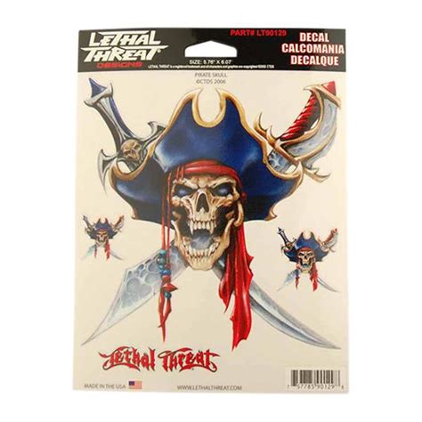 Sticker Lethal Threat Pirate Skull 15x20cm Lt90129