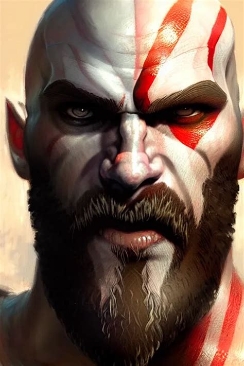 God Of War Kratos Face Detailed Portrait Dnd Stable Diffusion