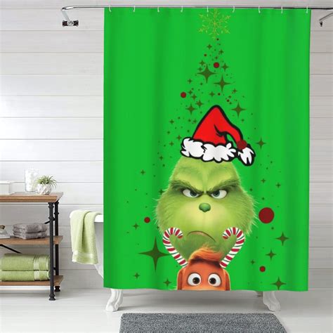 The Grinch Shower Curtain 60 X 72 Inch Waterproof Fabric Shower