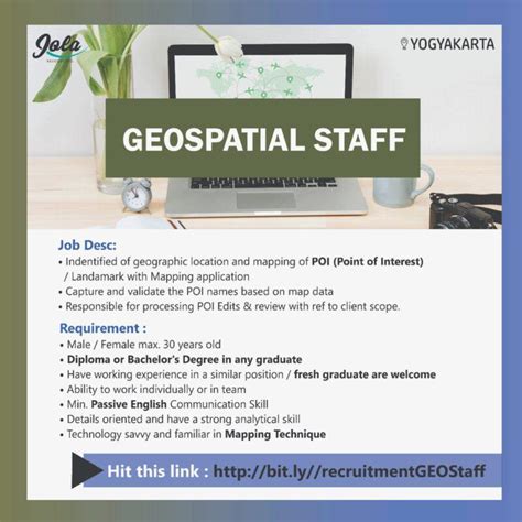 Lowongan Kerja Geospatial Staff Di PT Jola Mitra Utama LokerJogja ID