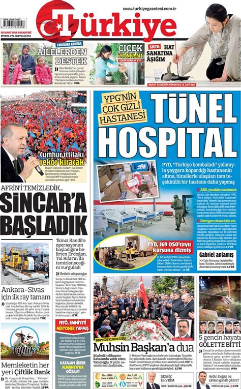 Gazete manşetleri 26 Mart 2018 Hürriyet Sözcü Fanatik Internet Haber