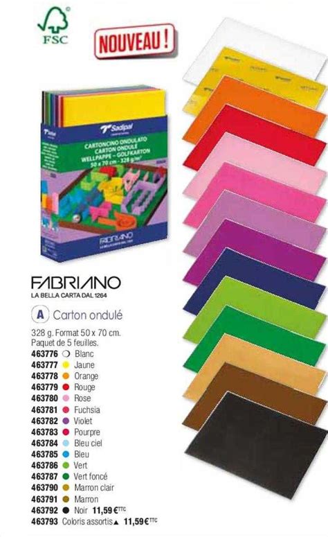 Promo Carton Ondul Fabriano Chez Calipage Icatalogue Fr