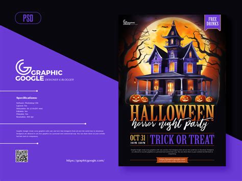 Free Halloween Flyer Template Graphic Google Tasty Graphic Designs