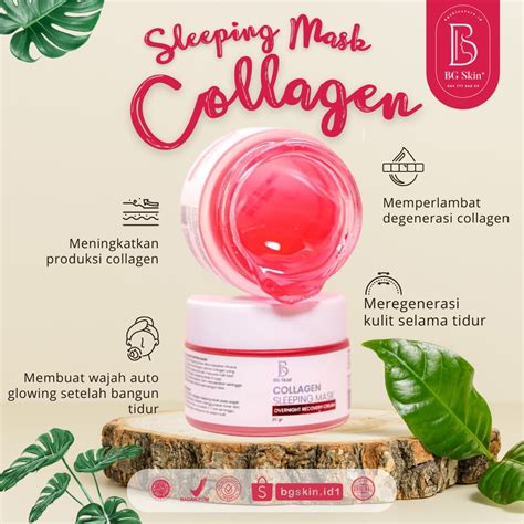 Jual BG Skin Sleeping Mask Collagen Gel Kolagen Shopee Indonesia