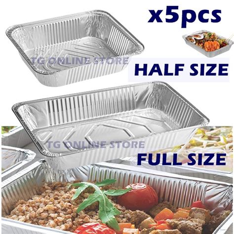 setpkt disposable aluminium foil tray full size baking tray