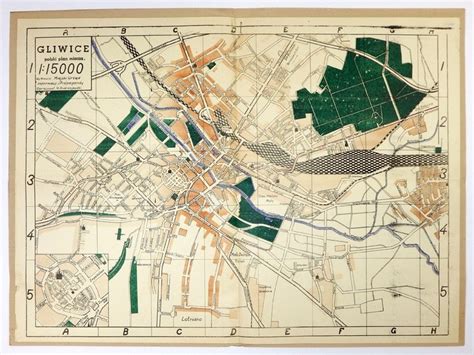 GLIWICE Gliwice Polski Plan Miasta 1945 Aukcja Internetowa