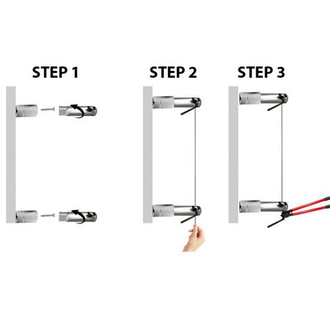 Cable displays Wall to Wall, steel wire rope fittings wall mounted