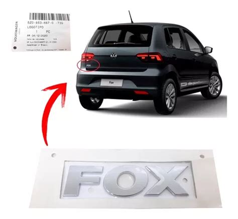 Emblema Logotipo Fox Traseiro Original Volkswagen Parcelamento Sem Juros