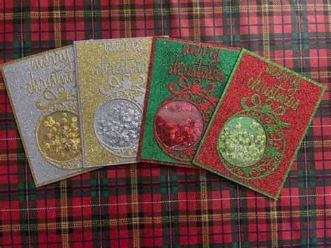 Beautiful Glitter Christmas Cards Christmas Shaker Cards | Etsy